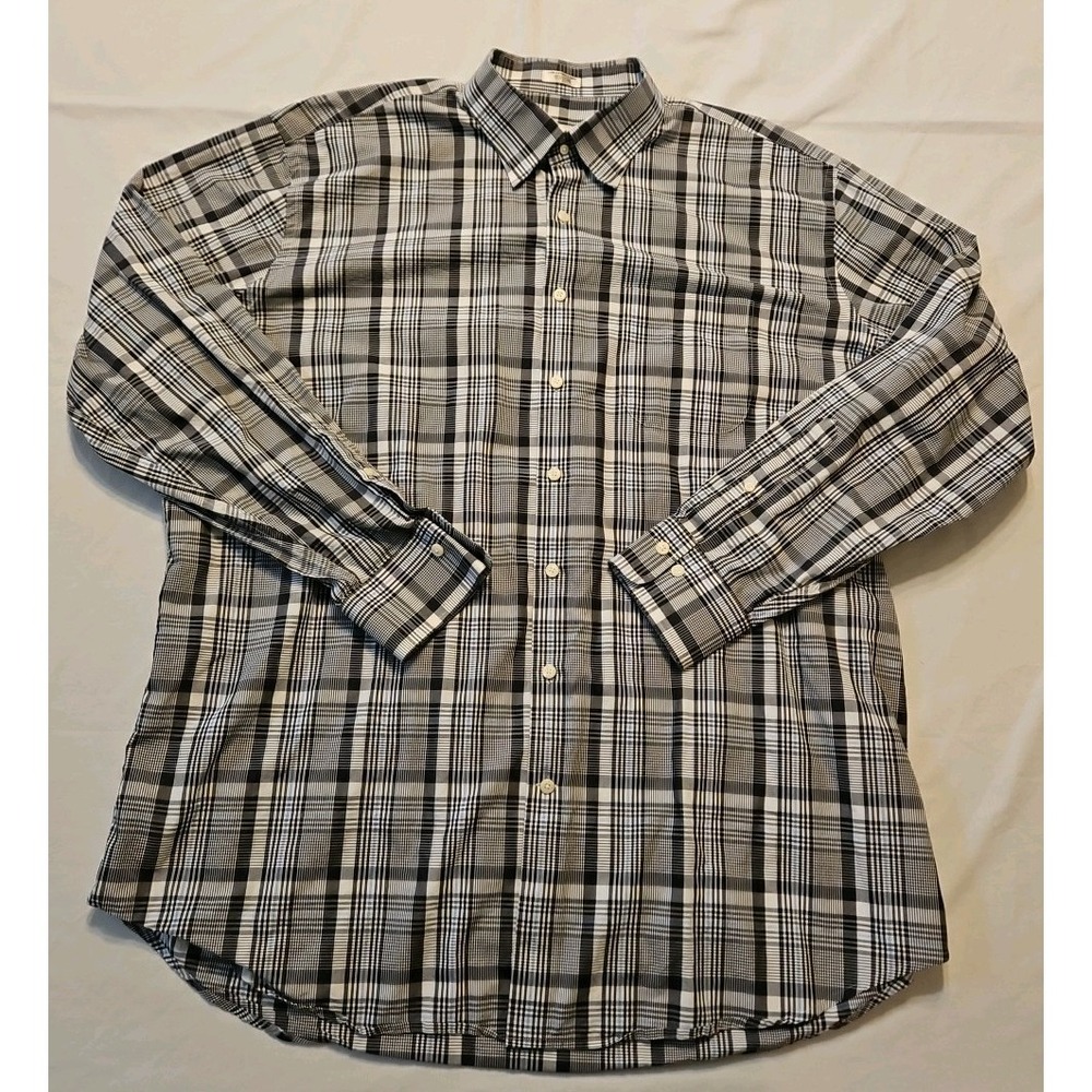 Peter Millar Long Sleeve Button Up Mens Shirt 2XL‎ Black/Blue